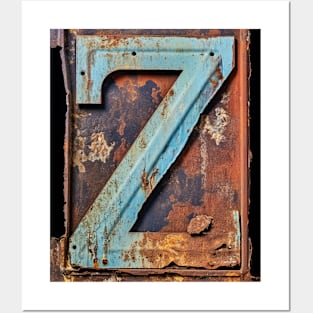 Rusty letter Z  Monogram Initial Z Posters and Art